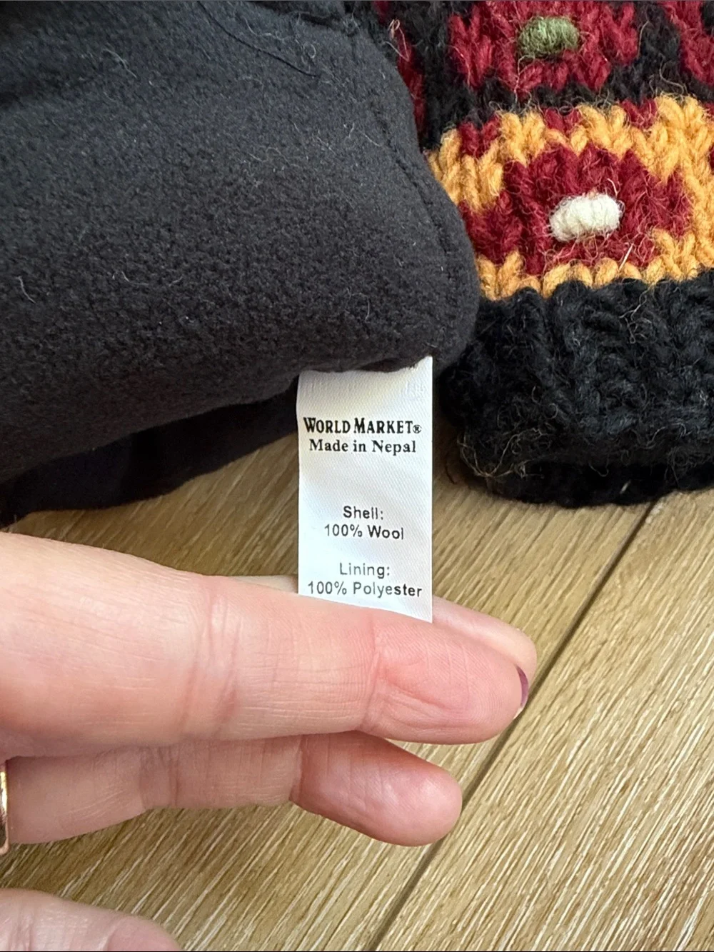 World Market Wool Wrist Warmers Fingerless Gloves Made In Nepal